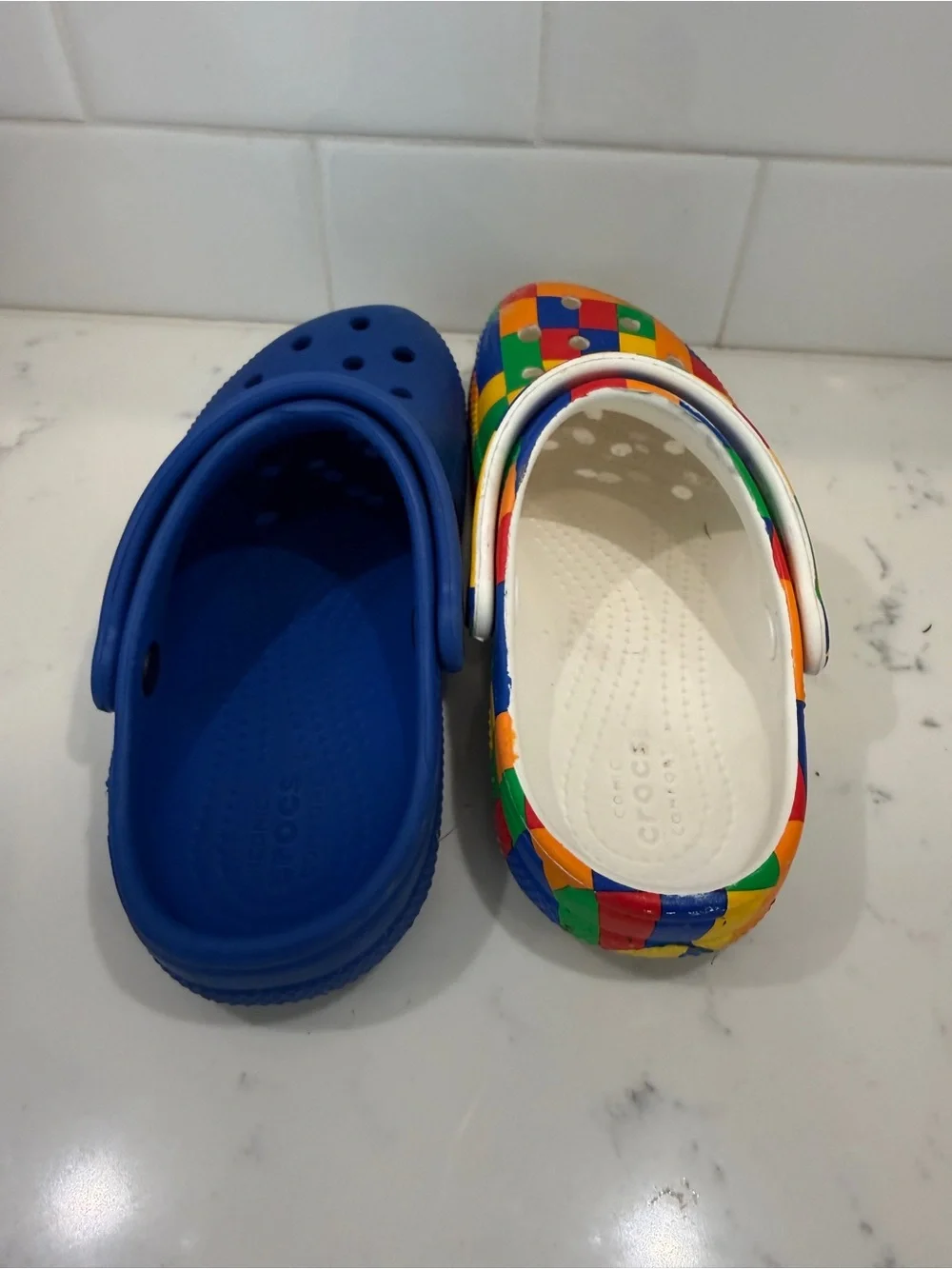 CROCS Kids' Mix-and-Match Clogs - Blue and Multicolor Patch